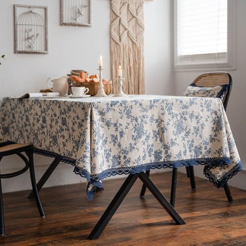 XXIUDEE Baumwoll-Leinen-Tischdecke, staubdicht, Esstischabdeckung, waschbar, Tischdekoration für Hochzeit, Bankett, Party, Zuhause, Kaffee, Outdoor, Party, Terrasse, Garten, Küche (140 x 100 cm, Stil XXIUDEE Baumwoll-Leinen-Tischdecke, staubdicht, Esstischabdeckung, waschbar, Tischdekoration für Hochzeit, Bankett, Party, Zuhause, Kaffee, Outdoor, Party, Terrasse, Garten, Küche (140 x 100 cm, Stil von XXIUDEE