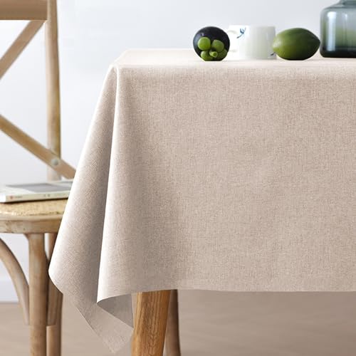 XXIUDEE Maschinenwaschbare Baumwoll-Leinen-Tischdecke, lichtechte Tischdecke für Küche, Esstisch, Party, Geburtstag, Picknick, Zuhause, Garten, Outdoor, einfarbig, 160 x 110 cm, Khaki XXIUDEE Maschinenwaschbare Baumwoll-Leinen-Tischdecke, lichtechte Tischdecke für Küche, Esstisch, Party, Geburtstag, Picknick, Zuhause, Garten, Outdoor, einfarbig, 160 x 110 cm, Khaki von XXIUDEE