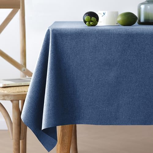 XXIUDEE Maschinenwaschbare Baumwoll-Leinen-Tischdecke, lichtechte Tischdecke für Küche, Esstisch, Party, Geburtstag, Picknick, Zuhause, Garten, Outdoor, einfarbig, 180 x 140 cm, Dunkelblau XXIUDEE Maschinenwaschbare Baumwoll-Leinen-Tischdecke, lichtechte Tischdecke für Küche, Esstisch, Party, Geburtstag, Picknick, Zuhause, Garten, Outdoor, einfarbig, 180 x 140 cm, Dunkelblau von XXIUDEE