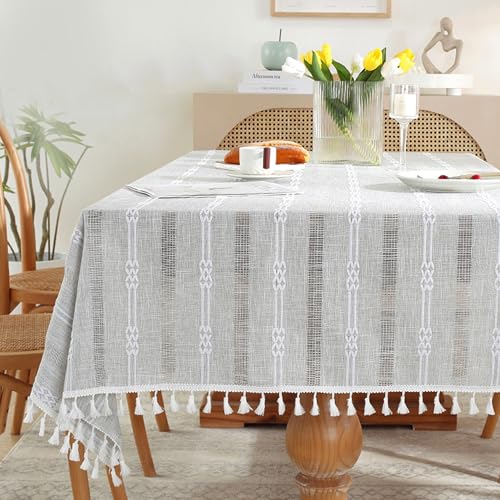 XXIUDEE Rechteckige Tischdecke, waschbar, Baumwoll-Leinen-Stoff, Tischdekoration für Hochzeit, Bankett, Party, Geburtstag, Picknick, Garten, Zuhause, Esstisch, 180 x 140 cm, Grau XXIUDEE Rechteckige Tischdecke, waschbar, Baumwoll-Leinen-Stoff, Tischdekoration für Hochzeit, Bankett, Party, Geburtstag, Picknick, Garten, Zuhause, Esstisch, 180 x 140 cm, Grau von XXIUDEE