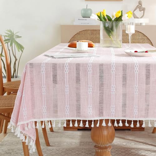 XXIUDEE Rechteckige Tischdecke, waschbar, Baumwoll-Leinen-Stoff, Tischdekoration für Hochzeit, Bankett, Party, Geburtstag, Picknick, Garten, Zuhause, Esstisch, 180 x 140 cm, Rosa XXIUDEE Rechteckige Tischdecke, waschbar, Baumwoll-Leinen-Stoff, Tischdekoration für Hochzeit, Bankett, Party, Geburtstag, Picknick, Garten, Zuhause, Esstisch, 180 x 140 cm, Rosa von XXIUDEE
