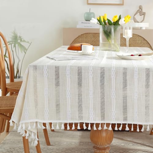 XXIUDEE Rechteckige Tischdecke, waschbar, Baumwoll-Leinen-Stoff, Tischdekoration für Hochzeit, Bankett, Party, Geburtstag, Picknick, Garten, Zuhause, Esstisch, 220 x 140 cm, Beige XXIUDEE Rechteckige Tischdecke, waschbar, Baumwoll-Leinen-Stoff, Tischdekoration für Hochzeit, Bankett, Party, Geburtstag, Picknick, Garten, Zuhause, Esstisch, 220 x 140 cm, Beige von XXIUDEE