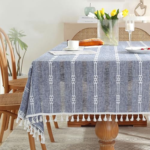 XXIUDEE Rechteckige Tischdecke, waschbar, Baumwoll-Leinen-Stoff, Tischdekoration für Hochzeit, Bankett, Party, Geburtstag, Picknick, Garten, Zuhause, Esstisch, 260 x 140 cm, Blau XXIUDEE Rechteckige Tischdecke, waschbar, Baumwoll-Leinen-Stoff, Tischdekoration für Hochzeit, Bankett, Party, Geburtstag, Picknick, Garten, Zuhause, Esstisch, 260 x 140 cm, Blau von XXIUDEE