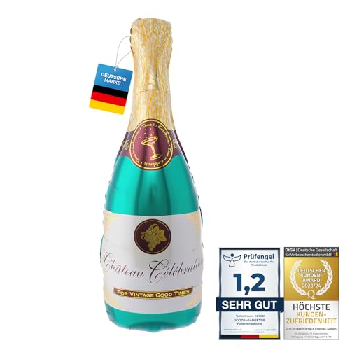 Champagner-Flasche Heliumballon 110x45cm Luftballon Helium-Ballon Sylvester-Deko Party-Dekoration Champagner-Flasche Heliumballon 110x45cm Luftballon Helium-Ballon Sylvester-Deko Party-Dekoration von XXL Folienballon