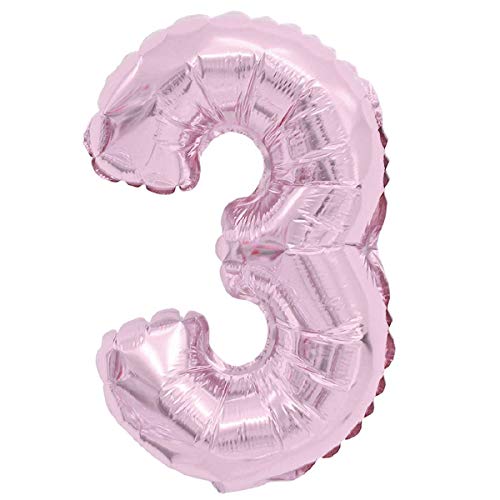 Folienballons Folienballons Buchstaben Zahlen Gold 80cm Partydeko XXL Luftballons, Plastik, 3 - Rosa, One Size von XXL LUFTBALLONS