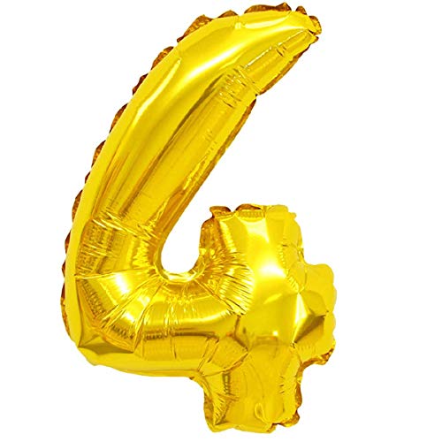Folienballons Folienballons Buchstaben Zahlen Gold 80cm Partydeko XXL Luftballons, Plastik, 4 - Gold, Gold von XXL LUFTBALLONS