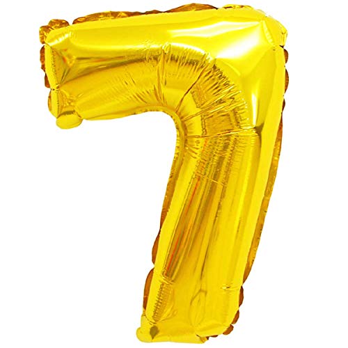 Folienballons Folienballons Buchstaben Zahlen Gold 80cm Partydeko XXL Luftballons, Plastik, 7 - Gold, Gold von XXL LUFTBALLONS