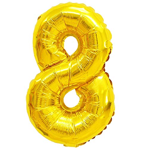 Folienballons Folienballons Buchstaben Zahlen Gold 80cm Partydeko XXL Luftballons, Plastik, 8 - Gold, Gold von XXL LUFTBALLONS