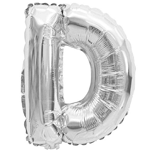 Folien-Ballons Heliumballons Buchstaben & Zahlen & Zeichen - 80CM GROßE Party-Dekoration XL für Geburtsag Hochzeit Feier - "D" in Silber von XXL LUFTBALLONS
