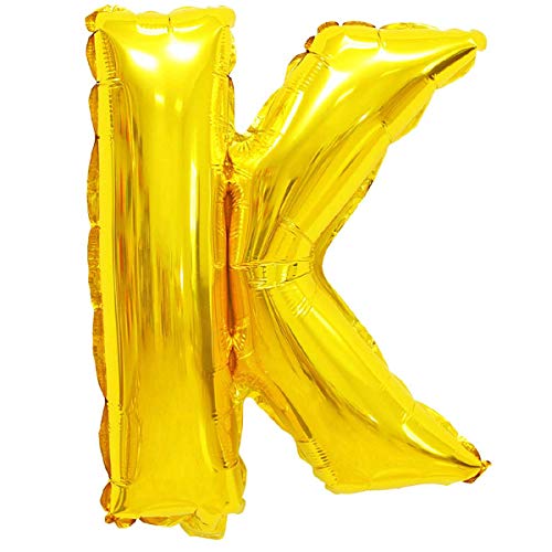 Folien-Ballons Heliumballons Buchstaben & Zahlen & Zeichen - 80CM GROßE Party-Dekoration XL für Geburtsag Hochzeit Feier - "K" in Gold von XXL LUFTBALLONS