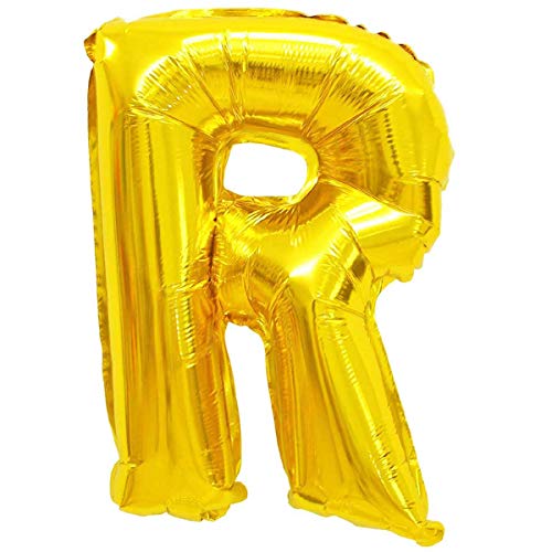 Folienballons - Buchstaben & Zahlen & Zeichen in Gold - 80 cm - Partydeko - XXL Luftballons, Plastik, R - Gold, Gold von XXL LUFTBALLONS