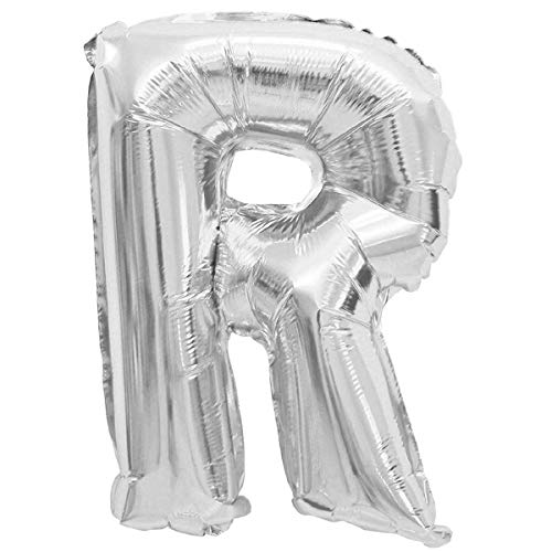 Folien-Ballons Heliumballons Buchstaben & Zahlen & Zeichen - 80CM GROßE Party-Dekoration XL für Geburtsag Hochzeit Feier - "R" in Silber von XXL LUFTBALLONS