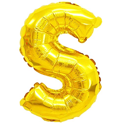 Folien-Ballons Heliumballons Buchstaben & Zahlen & Zeichen - 80CM GROßE Party-Dekoration XL für Geburtsag Hochzeit Feier - "S" in Gold von XXL LUFTBALLONS