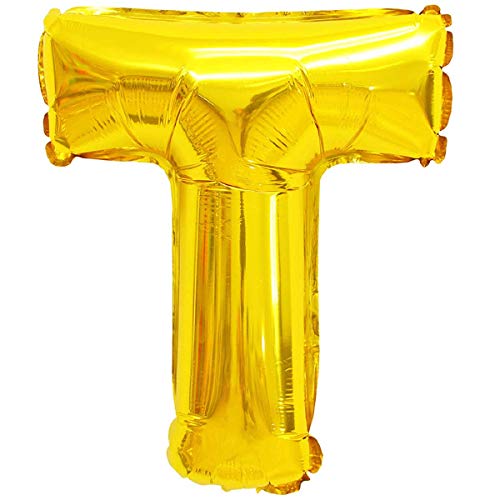 Folienballons - Buchstaben & Zahlen & Zeichen in Gold - 80 cm - Partydeko - XXL Luftballons, Plastik, T - Gold, Gold von XXL LUFTBALLONS