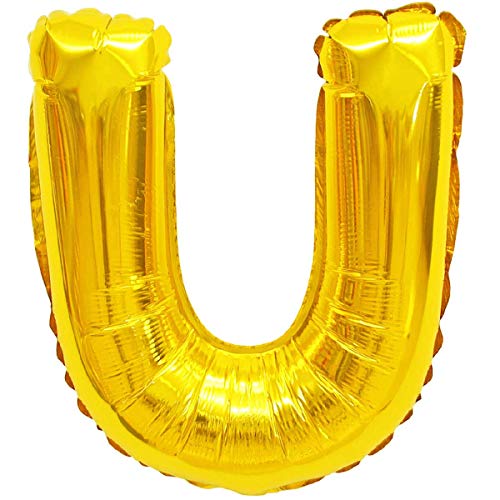 Folienballons - Buchstaben & Zahlen & Zeichen in Gold - 80 cm - Partydeko - XXL Luftballons, Plastik, U - Gold, Gold von XXL LUFTBALLONS