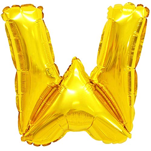 Folienballons - Buchstaben & Zahlen & Zeichen in Gold - 80 cm - Partydeko - XXL Luftballons, Plastik, W - Gold, Gold von XXL LUFTBALLONS