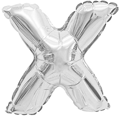 Folienballons - Buchstaben & Zahlen & Zeichen in Gold - 80 cm - Partydeko - XXL Luftballons, Plastik, X - Silber, Silber von XXL LUFTBALLONS