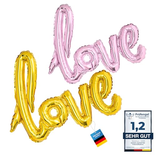 Luftballon LOVE Folien-Ballon Buchstaben Deko Liebe Hochzeit Verlobung; 73cm Gold Party Dekoration von XXL LUFTBALLONS