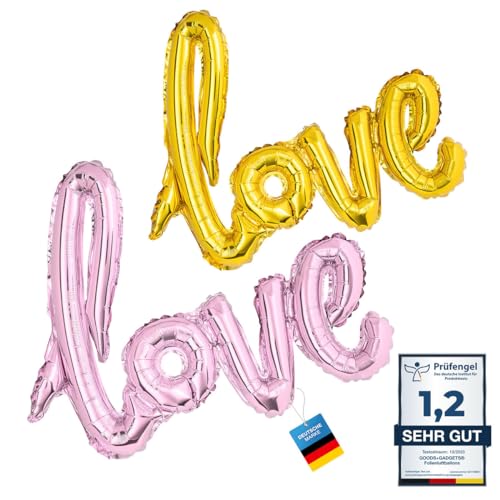 Luftballon LOVE Folien-Ballon Buchstaben Deko Liebe Hochzeit Verlobung; 73cm Rosé Pink Rosa Party Dekoration von XXL LUFTBALLONS
