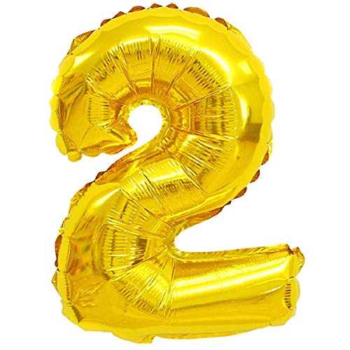 Folienballons Folienballons Buchstaben Zahlen Gold 80cm Partydeko XXL Luftballons, Plastik, 2 - Gold, Gold von XXL LUFTBALLONS