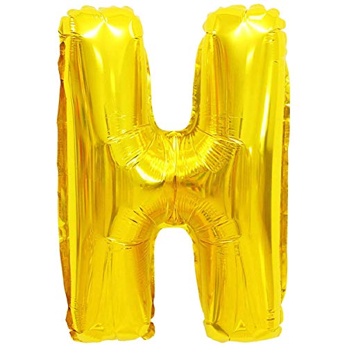Folienballons Folienballons Buchstaben Zahlen Gold 80cm Partydeko XXL Luftballons, Plastik, H - Gold, Gold von XXL LUFTBALLONS