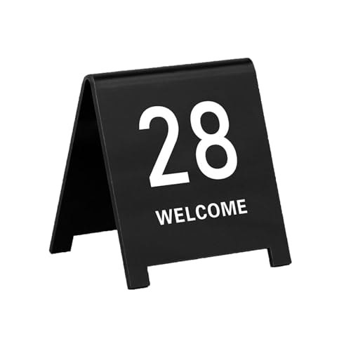 Tischnummernkarten, Hochzeit Sitzplan Tischkarten Tischnummern Im Zeltstil, Doppelseitig, Für Restaurants Cafés Bars Hochzeit(Size:80x90mm,Color:Brushed Black 01-05) von XXYLC