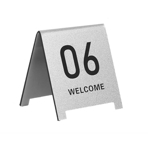 Tischnummernkarten, Hochzeit Sitzplan Tischkarten Tischnummern Im Zeltstil, Doppelseitig, Für Restaurants Cafés Bars Hochzeit(Size:80x90mm,Color:Brushed Silver 01-10) von XXYLC