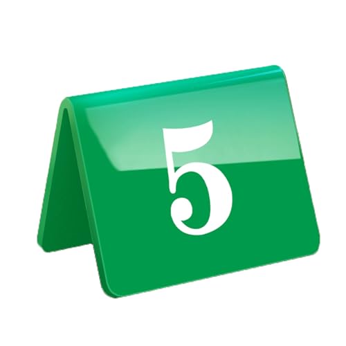 XXYLC Tischnummernschilder, Tischnummernhalter Doppelseitige Sitzplan Tischkarten Nummer, Für Bankett, Restaurants Und Bars, Weddings Tischdeko(Size:100x80mm,Color:Green1-5) von XXYLC