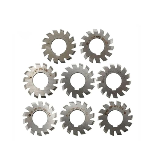 XYAGYUND M1 M1.25 M1.5 M2 M3 M4 M0.4 M0.5 M0.6 M0.7 M0.8 Modul PA20 Grad NO.1-NO.8 Zahnradschneidwerkzeuge(M0.5 8pcs(no.1-no.8)) von XYAGYUND