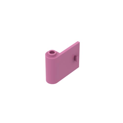 GDS-1140 Tür 1 x 3 x 2 Links – offen zwischen oberem und unterem Scharnier, 50TE, kompatibel mit Lego 92262 DIY-Teilen und MOC-Komponenten für große Ziegelmarken, Farbe:Dunkles Pink 221 von XYEIUGO