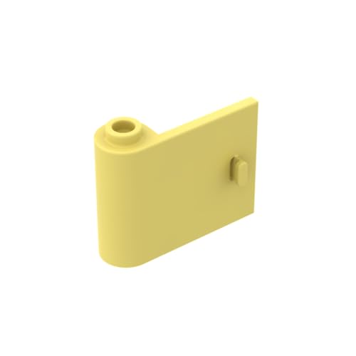 GDS-1140 Tür 1 x 3 x 2 Links – offen zwischen oberem und unterem Scharnier, 50TE, kompatibel mit Lego 92262 DIY-Teilen und MOC-Komponenten für große Ziegelmarken, Farbe:Leuchtendes Hellgelb 226 von XYEIUGO