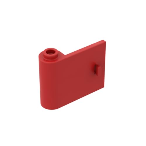 GDS-1140 Tür 1 x 3 x 2 Links – offen zwischen oberem und unterem Scharnier, 50TE, kompatibel mit Lego 92262 DIY-Teilen und MOC-Komponenten für große Ziegelmarken, Farbe:Rot 21 von XYEIUGO