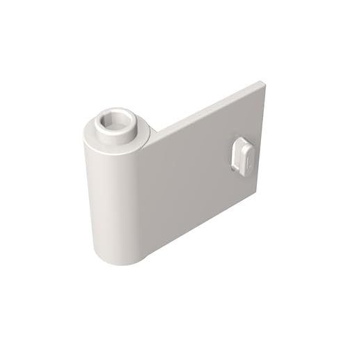 GDS-1140 Tür 1 x 3 x 2 Links – offen zwischen oberem und unterem Scharnier, 50TE, kompatibel mit Lego 92262 DIY-Teilen und MOC-Komponenten für große Ziegelmarken, Farbe:Weiß 1 von XYEIUGO