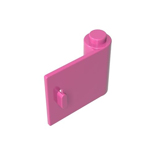GDS-1141 Tür 1 x 3 x 2 rechts – offen zwischen oberem und unterem Scharnier, 50TE, kompatibel mit Lego 92263 DIY-Teilen und MOC-Komponenten für große Ziegelmarken, Farbe:Dunkles Pink 221 von XYEIUGO