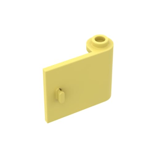GDS-1141 Tür 1 x 3 x 2 rechts – offen zwischen oberem und unterem Scharnier, 50TE, kompatibel mit Lego 92263 DIY-Teilen und MOC-Komponenten für große Ziegelmarken, Farbe:Leuchtendes Hellgelb 226 von XYEIUGO