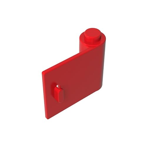 GDS-1141 Tür 1 x 3 x 2 rechts – offen zwischen oberem und unterem Scharnier, 50TE, kompatibel mit Lego 92263 DIY-Teilen und MOC-Komponenten für große Ziegelmarken, Farbe:Rot 21 von XYEIUGO