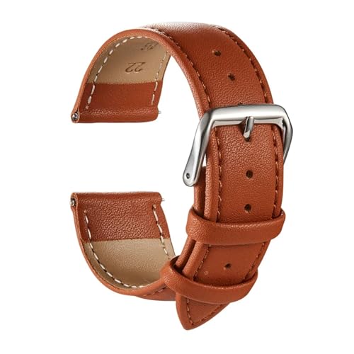 XYLRSMH UhrenarmbäNder Lederband 46mm Armband Echtleder Band Gürtel Armband Armband Armband ErsatzarmbäNder(Light Brown,24mm) von XYLRSMH