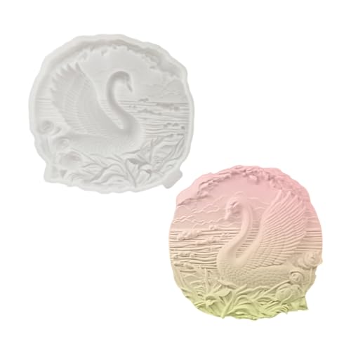 XYQHOAC Schwanen-Harzform, 3D-Tier-Silikonform, Wandbehang, Harzform, Schwan, Silikonformen für Epoxidharz, Gießen, DIY, Kunst, Handwerk, Wand, Tür, Dekoration (weiß) von XYQHOAC