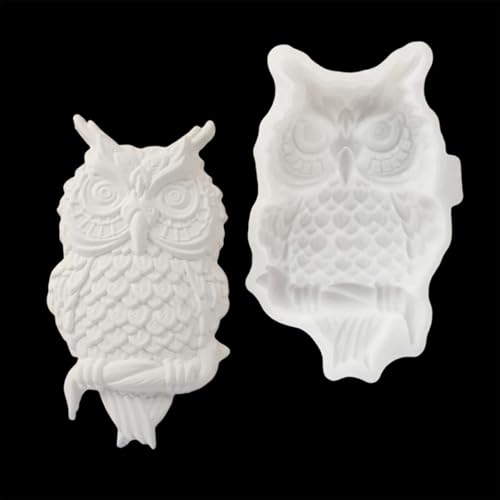 XYQHOAC Silikonformen für Epoxidharz, Tierform, 3D-Silikonform, Eulen-Harzform zum Gießen, Basteln, Wandtür, Heimdekoration, Schränke, Ornament (weiß) von XYQHOAC