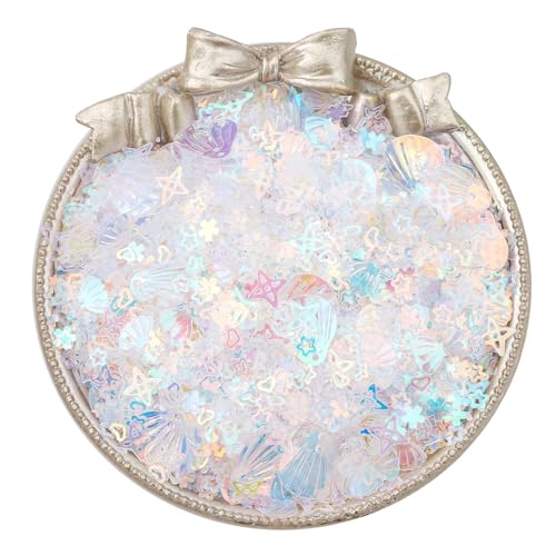 XYUERU Farbige Flache Pailletten, lose PVC-Pailletten mit Loch for Basteln, Sticken, Basteln, Verzierungen, Nähen, Dekoration(Clear) von XYUERU