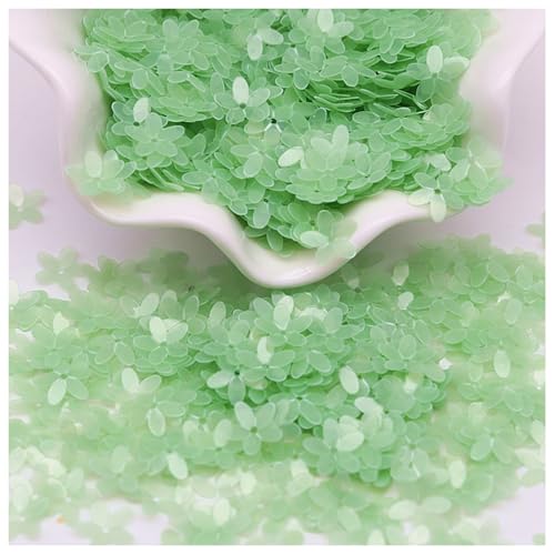 XYUERU Konkave Pailletten in Blumenform aus PVC, Basteln, mattierte lose Pailletten, Nähen, Hochzeits-Bastelzubehör, DIY-Paillettenbesatz for Anhänger(Green) von XYUERU