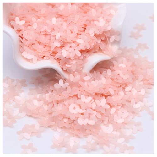 XYUERU Konkave Pailletten in Blumenform aus PVC, Basteln, mattierte lose Pailletten, Nähen, Hochzeits-Bastelzubehör, DIY-Paillettenbesatz for Anhänger(Pink) von XYUERU