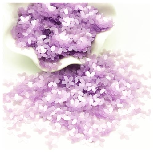XYUERU Konkave Pailletten in Blumenform aus PVC, Basteln, mattierte lose Pailletten, Nähen, Hochzeits-Bastelzubehör, DIY-Paillettenbesatz for Anhänger(Purple) von XYUERU