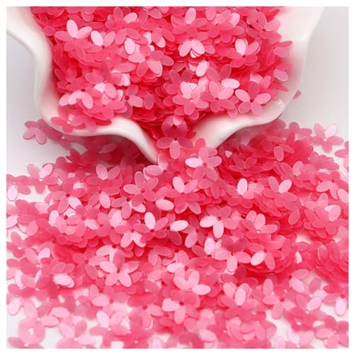 XYUERU Konkave Pailletten in Blumenform aus PVC, Basteln, mattierte lose Pailletten, Nähen, Hochzeits-Bastelzubehör, DIY-Paillettenbesatz for Anhänger(Red) von XYUERU