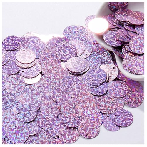 XYUERU Runde Pailletten for Basteln, runde, Flache, lose PVC-Pailletten mit Loch for Nähen von Hochzeitsbastelzubehör(Purple,30mm) von XYUERU