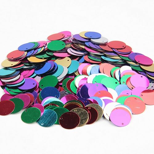 XYUERU Runde lose PVC-Pailletten, 10–30 mm kreisförmige Flache Pailletten, for Basteln, for Hochzeitsdekorationen, Nähzubehör(Multi-Colored,20mm) von XYUERU