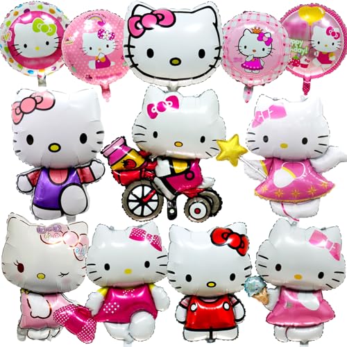 12 Stück Kitty Ballons Geburtstag, Kitty Geburtstagsdeko, Aluminium Folien Ballons, Kitty Luftballon Set, Foil Balloon, Kitty Thema Party Supplies, Helium Ballon, Kitty Deko Geburtstag Mädchen 12 Stück Kitty Ballons Geburtstag, Kitty Geburtstagsdeko, Aluminium Folien Ballons, Kitty Luftballon Set, Foil Balloon, Kitty Thema Party Supplies, Helium Ballon, Kitty Deko Geburtstag Mädchen von XYWOQS