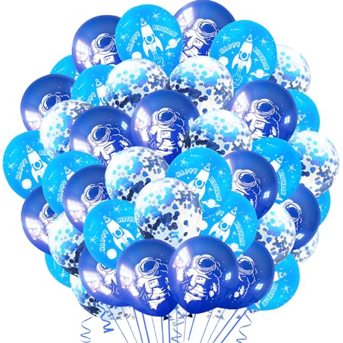 42 Pcs Astronaut Luftballons,Weltraum Geburtstag Deko, Rakete Helium Ballons Set,Space Thema Party Deko,Kindergeburtstag Ballon für Jungen Mädchen Partyzubehör von XYWOQS