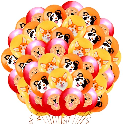 42 Stück Geburtstag Luftballons Hund, Hund Tier Latex Ballons 12 Zoll, Hund Geburtstag Deko Junge Mädchen, für Hunde Haustier Theme Party Supplies, Kindergeburtstag Deko Ballons von XYWOQS