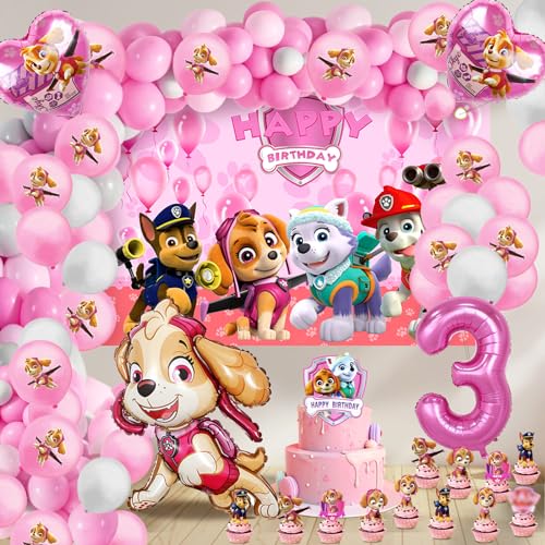 91 Stück Paw Geburtstagsdeko 3 Jahre, Pat 3 Jahre Geburtstag Dekoration Set, Foto Hintergrund, Paw Deko Kindergeburtstag, Latex Luftballons, für Kinder Party Supplies 91 Stück Paw Geburtstagsdeko 3 Jahre, Pat 3 Jahre Geburtstag Dekoration Set, Foto Hintergrund, Paw Deko Kindergeburtstag, Latex Luftballons, für Kinder Party Supplies von XYWOQS